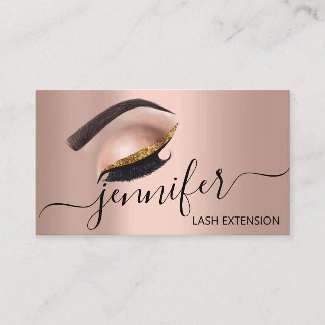 Professional Eyelash Extension Makeup Artist Brows Business Card (Front)