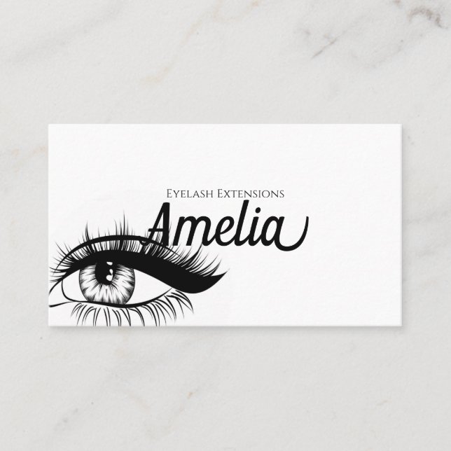 Professional Eyelash Extensions & Microblading Business Card (Front)