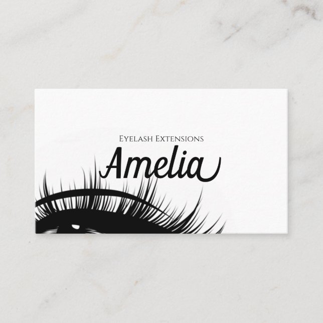 Professional Eyelash Extensions & Microblading Business Card (Front)