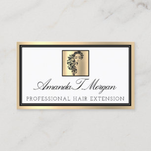 Professional Eyelash Hair Extension Brows Gold Lux Business Card