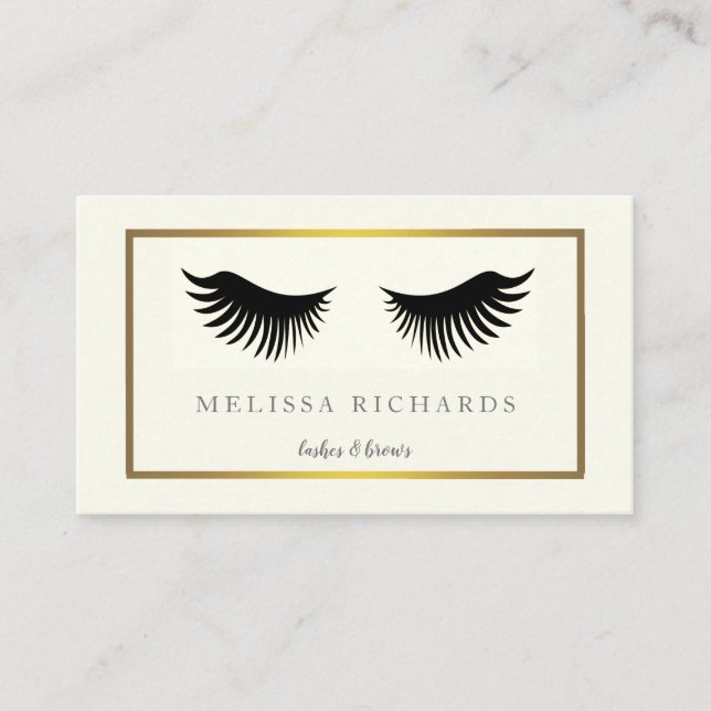 Professional Eyelashes Makeup Artist Black Busines Business Card (Front)