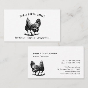Professional Farm Fresh Eggs Chicken Egg Business Card