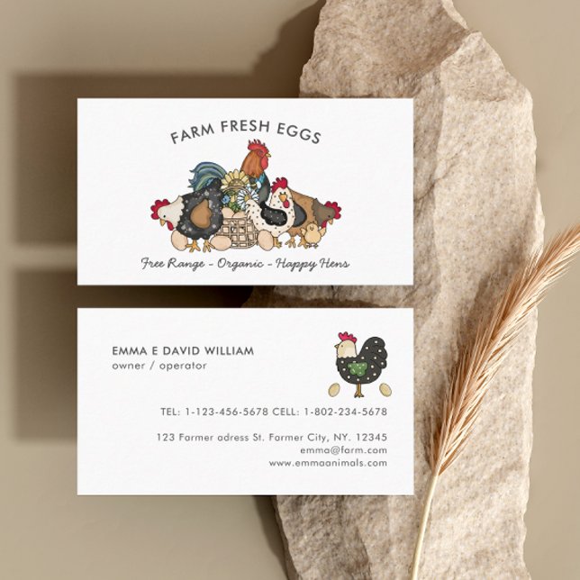 Professional Farm Fresh Eggs Chicken Egg Business Card (Creator Uploaded)