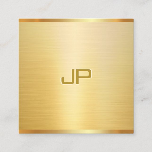 Professional Faux Gold Elegant Modern Template Square Business Card (Front)