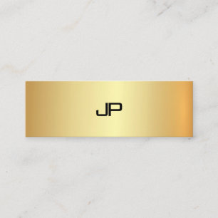 Professional Faux Gold Monogram Elegant Modern Mini Business Card