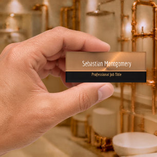 Professional Faux Metallic Copper Flare Template Name Tag