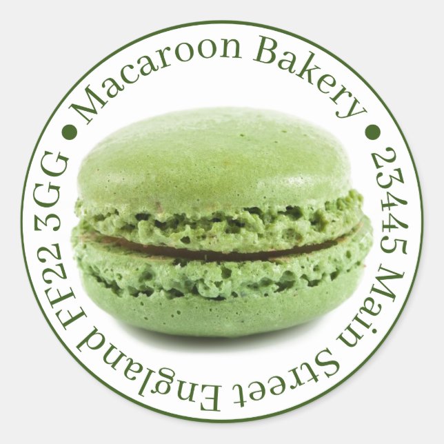 Professional Favour Bag Stickers - Macaroon Green (Front)