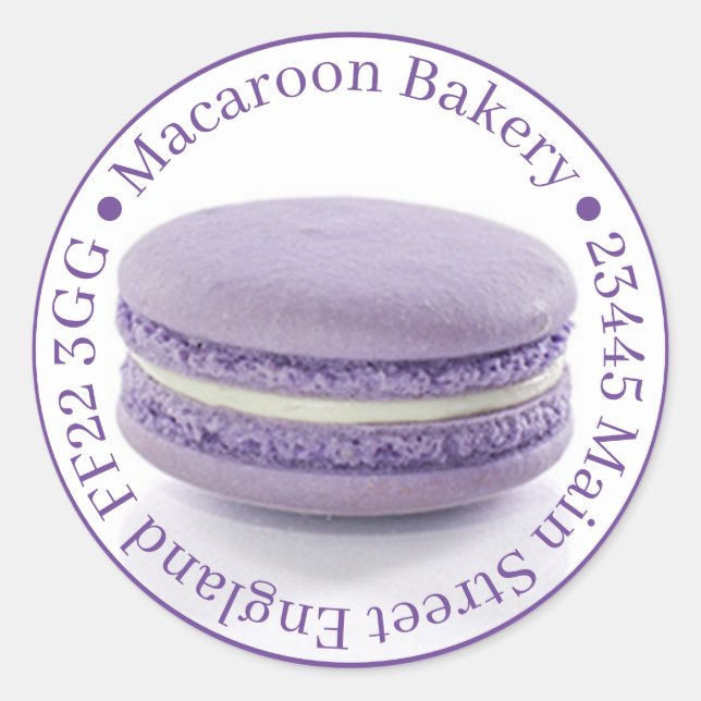 Professional Favour Bag Stickers - Macaroon Purple (Front)