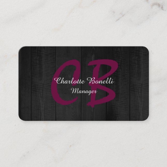 Professional Feminine Modern Monogram Minimalist Business Card (Front)