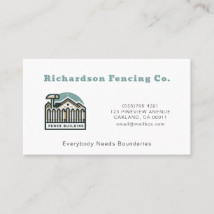 Professional Fence Company Fencing Service Business Card
