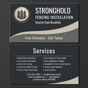 Professional Fence Installation Company Business Card