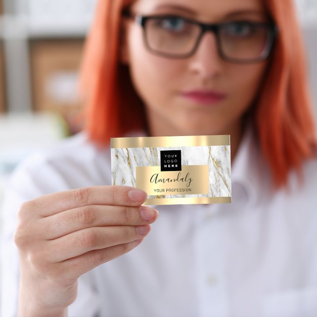 Professional Finance Investment Marble Gold Logo Business Card (Professional Finance Investment Marble Gold Logo Business Card)