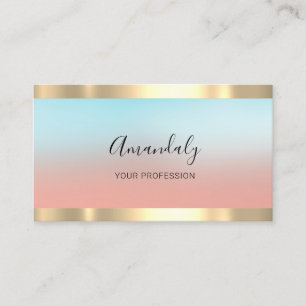 Professional Finance Investment Ombre Blue Rose Business Card