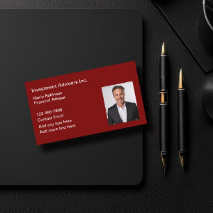 Professional Financial Advisor Photo Business Card