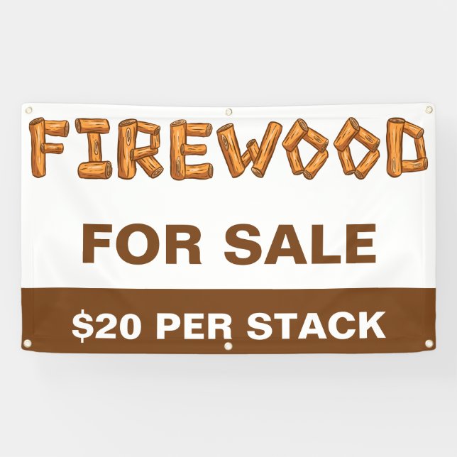 Professional Firewood Wood For Sale Custom Banner (Horizontal)