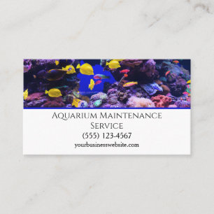 Professional Fish Aquarium Maintenance Service Business Card