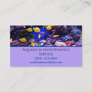 Professional Fish Aquarium Maintenance Service Business Card