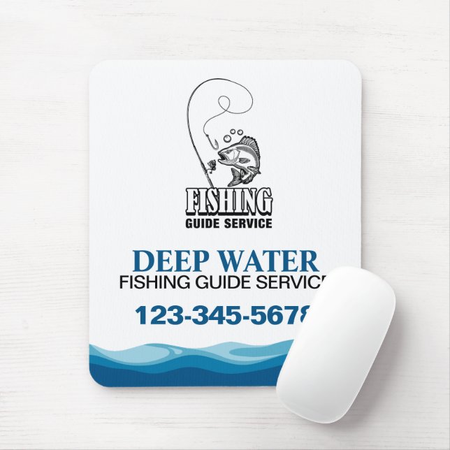 Professional Fishing Guide Service Mouse Mat (With Mouse)