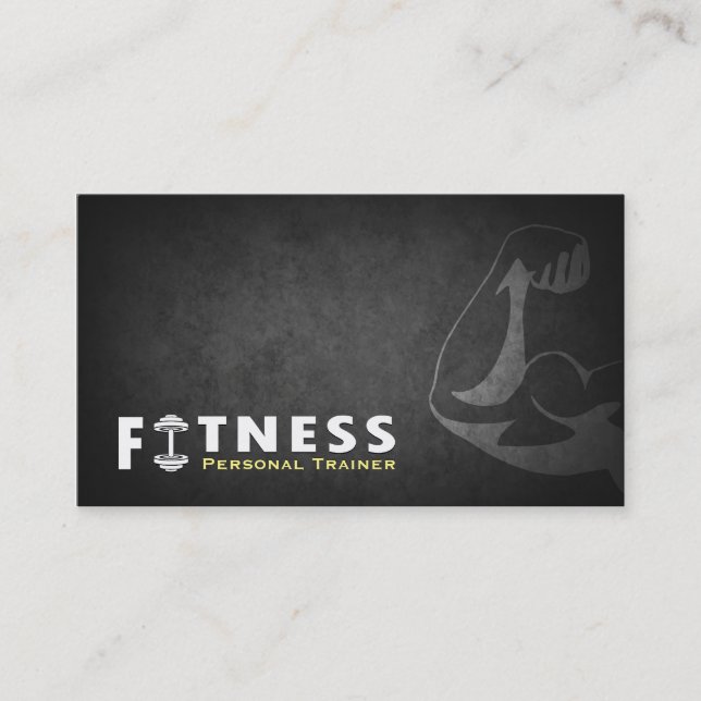 Professional Fitness Personal Trainer Muscle Business Card (Front)