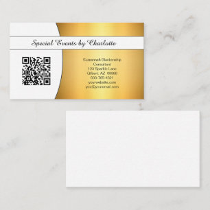 Professional Flaired Gold Custom QR Code Business Card