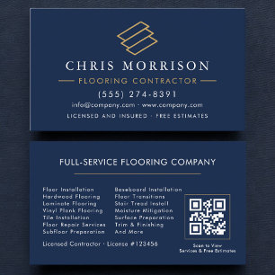 Professional Flooring Service QR Code Business Card