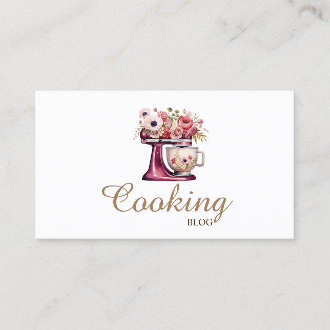 Professional Floral Bakery Red Mixer,Cooking Business Card (Front)