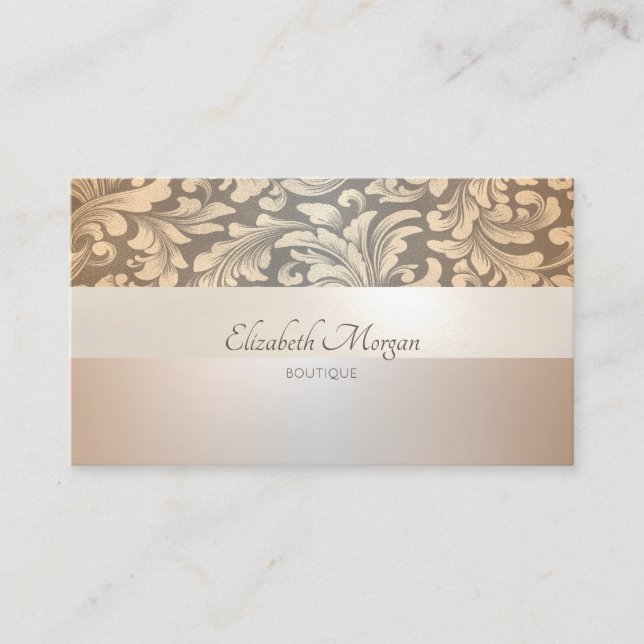 Professional Floral Swirls Business Card (Front)