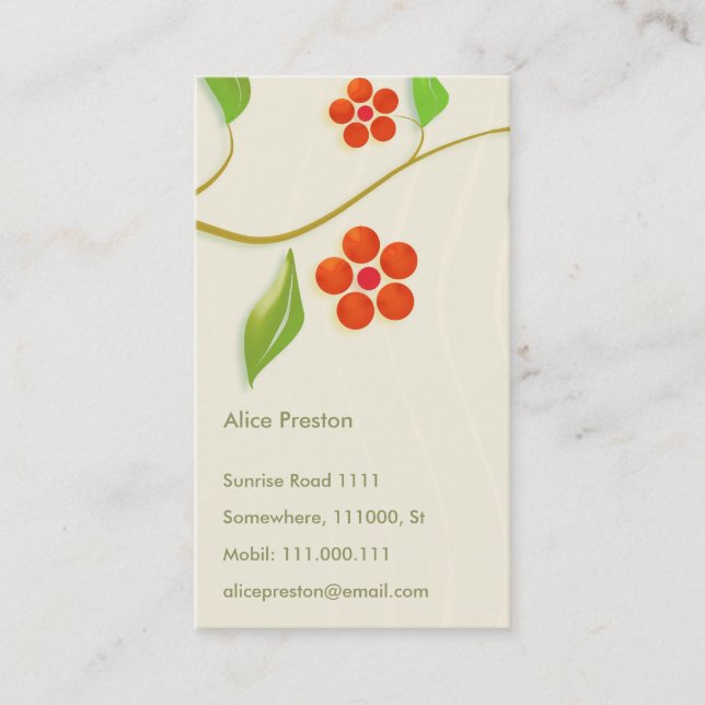 Professional Florist Business Card (Front)