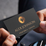 Professional Football Coach Team Agent Gold Black  Business Card<br><div class="desc">These classy, elegant business cards would be perfect for football coach, player, sport club or any other athletic settings. Easily add your own details by clicking on the "personalise this template" option. You can also change the letter's font, size & colour. If you have any design related questions/requests or need...</div>