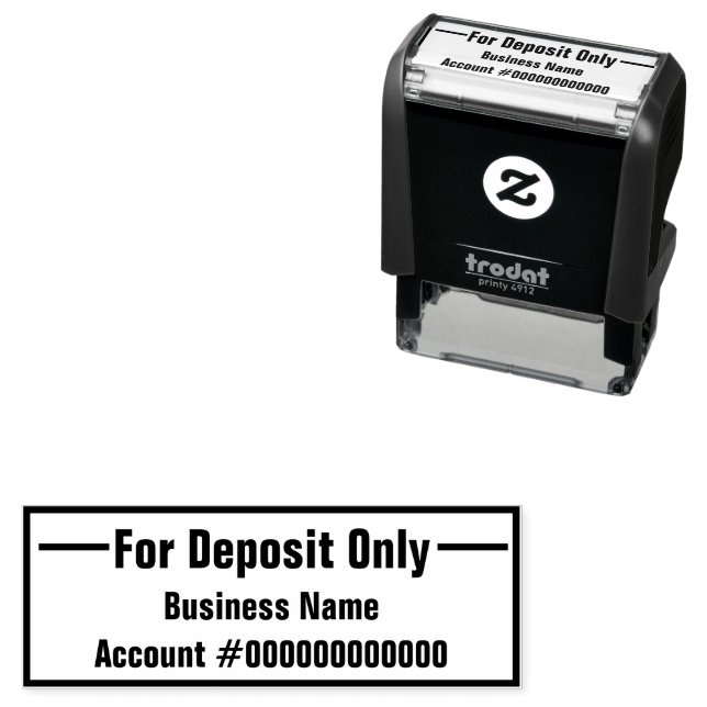 Professional For Deposit Only Business Name Self-inking Stamp (In Situ)