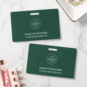 Professional Forest Green Custom Company Logo ID Badge