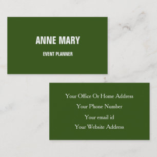 Professional Forest Green White Minimal Colourful Business Card