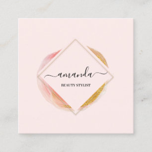 Professional Frame Beauty Studio Logo Makeup Body Square Business Card