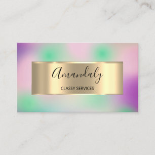 Professional  Framed Holograph Smoky Purple Pink Business Card