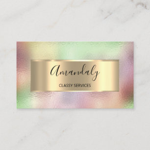 Professional  Framed Holograph Smoky Rose Mint Business Card