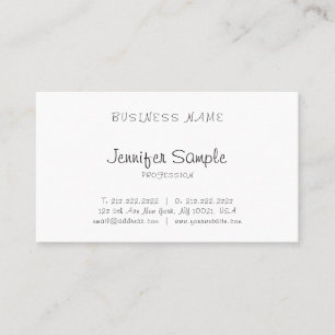 Professional Freehand Script Modern Elegant Plain Business Card
