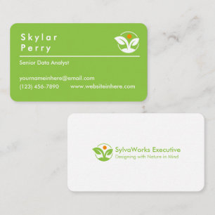 Professional Fresh Green Eco SylvaWorks Executive Business Card