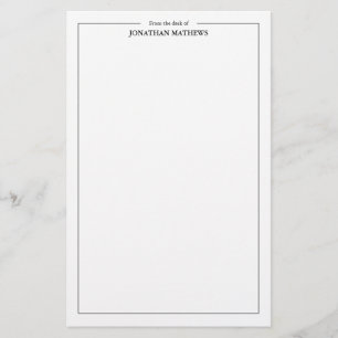 Professional From the desk of Name Square Border Stationery