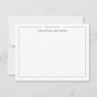 Professional From the desk of Square Border Grey Card