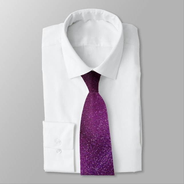 Professional Galaxy Glitter Ombre Sparkles Groom Tie (Tied)