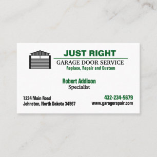 Professional Garage Door Service Business Card