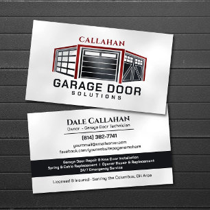 Professional Garage Door Services Technician Business Card