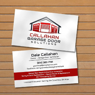 Professional Garage Door Services Technician Business Card