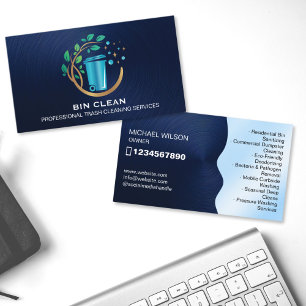 Professional Garbage Bin Cleaning Trash Can Wash Business Card