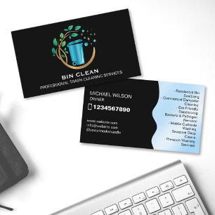 Professional Garbage Bin Cleaning Trash Can Wash Business Card