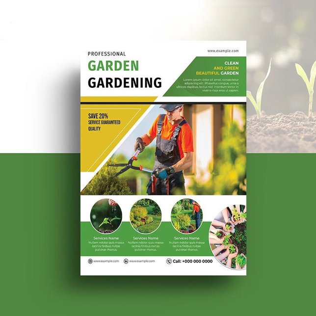 Professional Garden Care Service Flyer Template (Creator Uploaded)