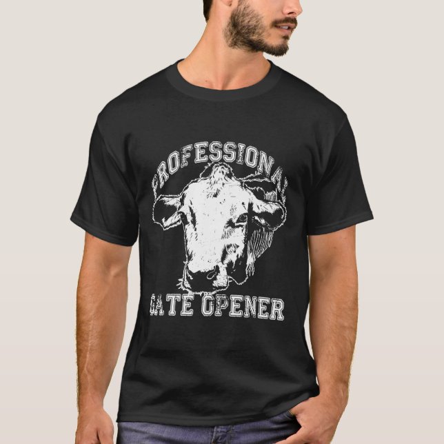 Professional Gate-Opener  For Cow Lovers Flower T-Shirt (Front)
