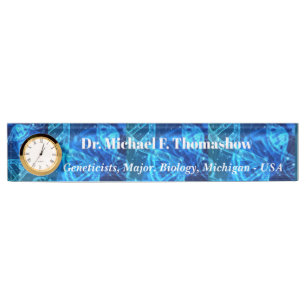 Professional Geneticist Name Display with Blue  Nameplate