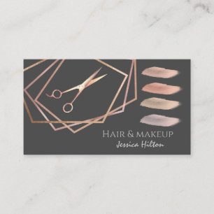 Professional geometrical scissors makeup strokes business card