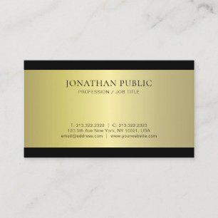 Professional Glamour Gold Effect Plain Luxe Modern Business Card